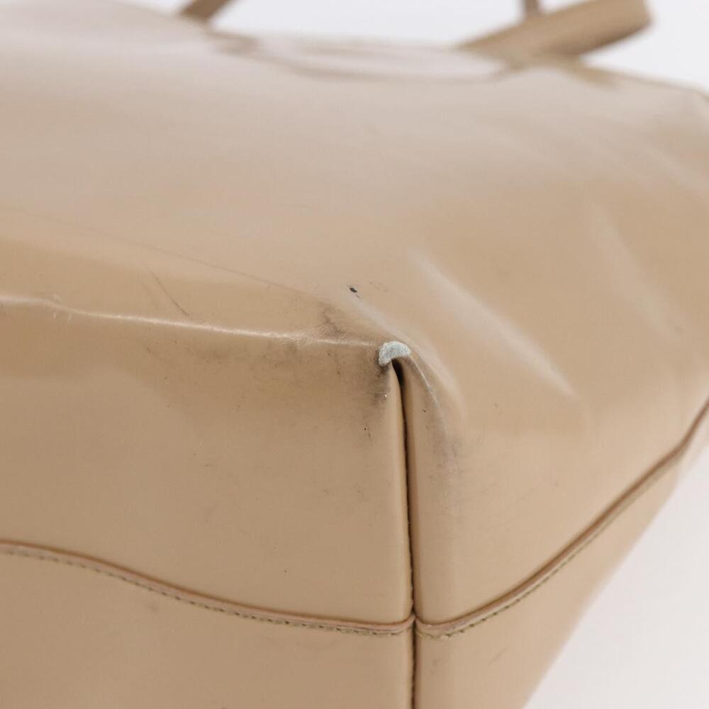 PRADA Tote Bag Enamel Beige Auth BA6491 - Picture 15 of 16
